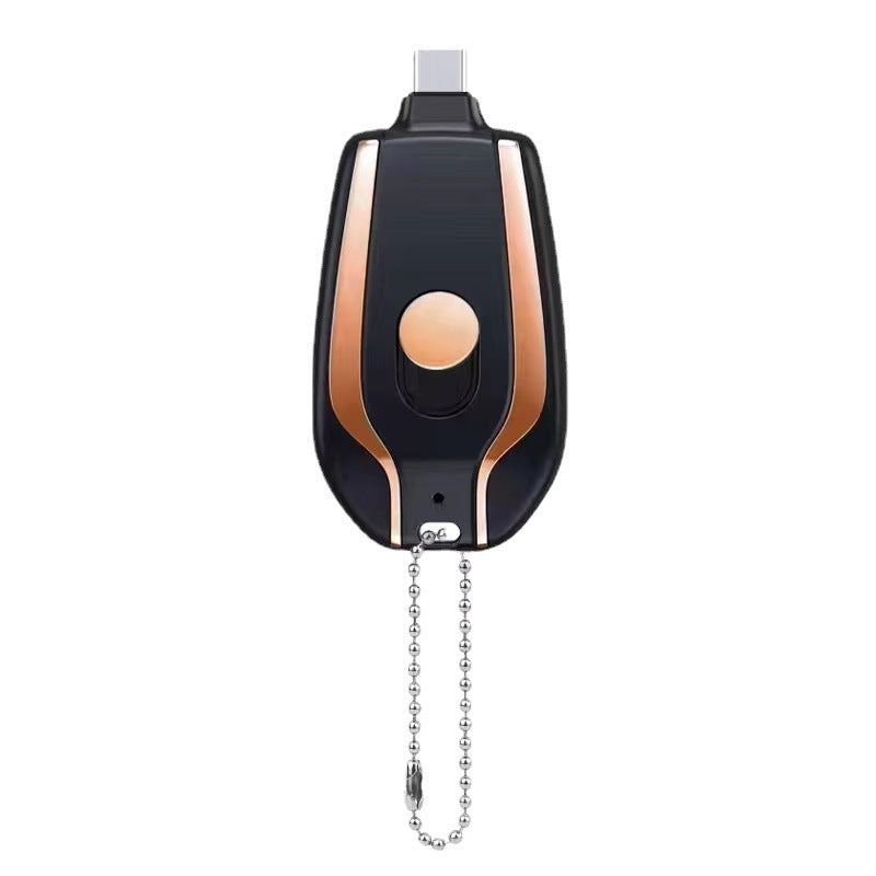 Mini Power Emergency Pod Keychain Charger With Type-C and iPhone Port