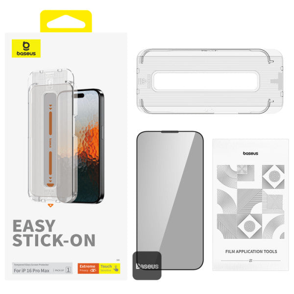 Baseus Sapphire Series Full-Coverage 9H Tempered Glass Screen Protector With Installation Kit