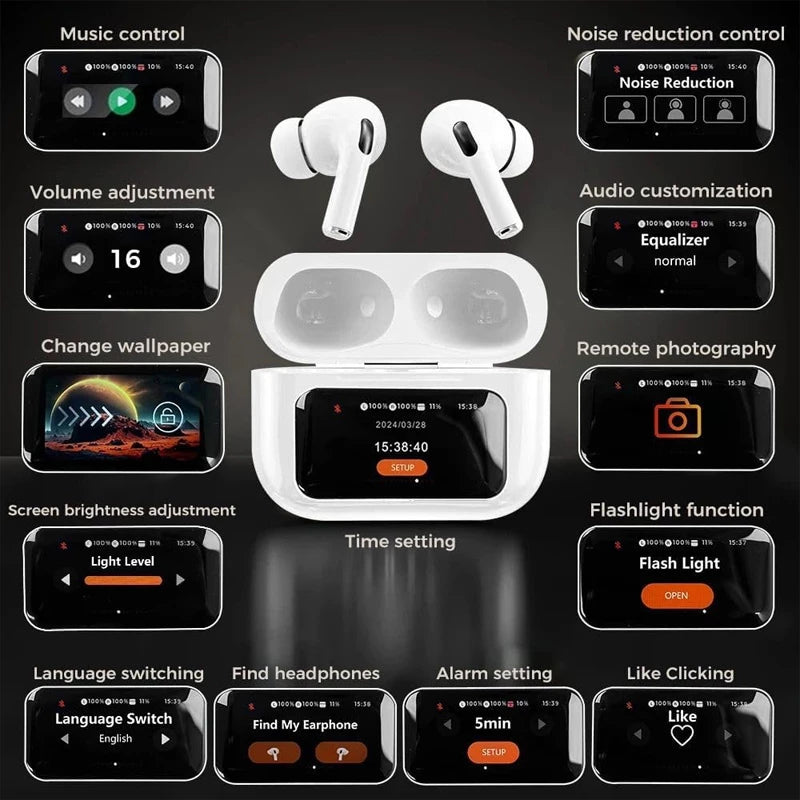 MZPODS Pro 2 ANC ENC Bluetooth Earphone Wireless Earbuds